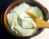 Hình bước làm 9 của món Tàu phớ lá dứa + đường nho thơm, thanh mát. Bé 6m+ ăn thoải mái