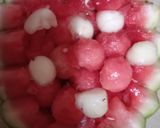 A picture of step 3 of Watermelon Chaat.