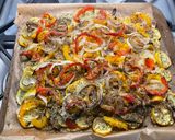 Une image de l'étape 13 de Gratin de courgettes jaunes et poivrons bicolores au jambon, mozzarella et crème de parmesan.