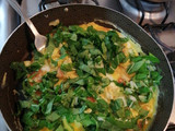 Huevos revueltos con espinacas