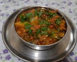 A picture of step 10 of Vidarbha special Nagpuri style Wanga batata Saoji masala bhaji.