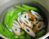 A picture of step 3 of Chikuwa, Snow Pea, and Sesame Vinegar Miso Mix.