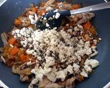 A picture of step 2 of Greek chicken pie.