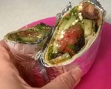 A picture of step 5 of Greek Inspired Veggie Wrap.