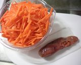 A picture of step 1 of My Mother's Signature Recipe for Tarako Carrots.