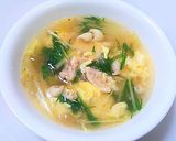 A picture of step 5 of Egg and Kimchi Soup Made with Chicken Skin and Chicken Broth.
