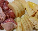 A picture of step 1 of Simmered Chicken and Bamboo Shoots.