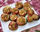Une image de l'étape 8 de Courgette et tomates moutarde citron épices et emmental (recette plancha).