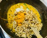 A picture of step 4 of Kaddi badi besar (bamboo shoots & sun dried lentil dumplings in mustard gravy).