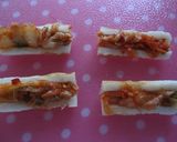 A picture of step 2 of Baked Kimchi Chikuwa.