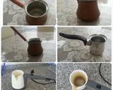 A picture of step 5 of Turkish Coffee (Türk Kahvesi) and details as well as with fragrance.