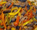 A picture of step 7 of Keto Wors and Sweet Peppers.