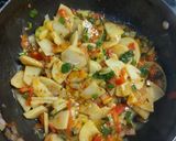 A picture of step 2 of Potato with spring onion.