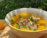 Hình bước làm 2 của món Canh bí đỏ nấu thịt xay