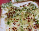 A picture of step 2 of Chilli cheese Toast.