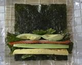 A picture of step 4 of California Rolls.