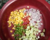 A picture of step 1 of Nachos Bhel.