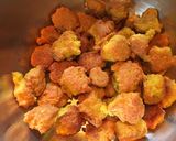 A picture of step 2 of Lentil Fritters in mix veg curry.