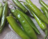 A picture of step 1 of Green Chilli Pickle...Jalapeño Pickle.