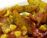A picture of step 7 of Browned Corn with Butter and Soy Sauce.