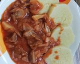 Krumplis knédli káposztás hússal recept fázis 4 fotója