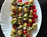 A picture of step 1 of Grilled baby potatoes and tomatoes with green chattny.