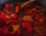A picture of step 5 of Vickys Red Pepper Soup with Basil Oil GF DF EF SF NF.