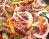 A picture of step 2 of sunshine's beef fajitas.