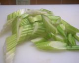 A picture of step 1 of Celery Pickles.