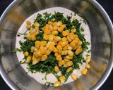 A picture of step 2 of Corn Palak Semolina Dhokla.