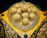 A picture of step 6 of Magaj Ladoo (Wheat flour ladoos).