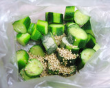 A picture of step 4 of Crunchy Sesame Seed Cucumbers with an Extra Twist.