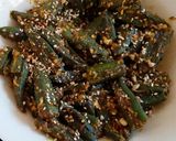 A picture of step 3 of Stuffed Masala Bhindi.