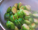 A picture of step 2 of Seasoned Brussels Sprouts with Bonito Flakes.