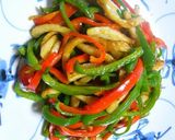 A picture of step 7 of Chinjao Rosu-style Chikuwa and Green Pepper Stir-fry.