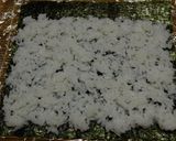 A picture of step 4 of California Rolls.