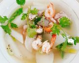 Hình bước làm 2 của món Canh củ cải trắng tôm thịt