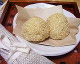 A picture of step 8 of Chewy Non-fried Sesame Balls.