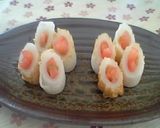 A picture of step 6 of Bite-Size Appetizers - Watermelon Stuffed Chikuwa.