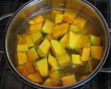 A picture of step 1 of Kabocha Squash "Sweet Cubes" with Azuki Sauce.
