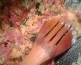 A picture of step 4 of S.O.S., creamed chipped beef on toast.