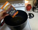 A picture of step 1 of Mexican shrimp soup (Caldo de Camarón).