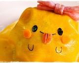 A picture of step 5 of Omurice à la Halloween Ghost.