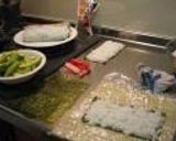 A picture of step 6 of California Rolls.