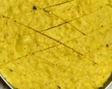 A picture of step 3 of Khaman dhokla.