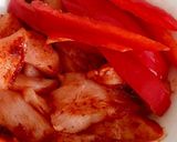 A picture of step 1 of My Marinated Kimchi Chicken and Sweet Pepper Sandwich.