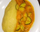 A picture of step 4 of Sweet and sour mashed bananas and zucchini, carrots curry#easter.