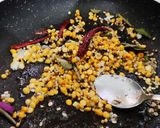 A picture of step 2 of Kadlebele Chana dal chutney.