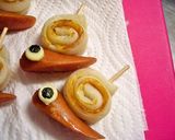 A picture of step 6 of Charaben Wiener Sausage and Chikuwa Snails.