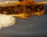 A picture of step 4 of Chicken quesdilla.
